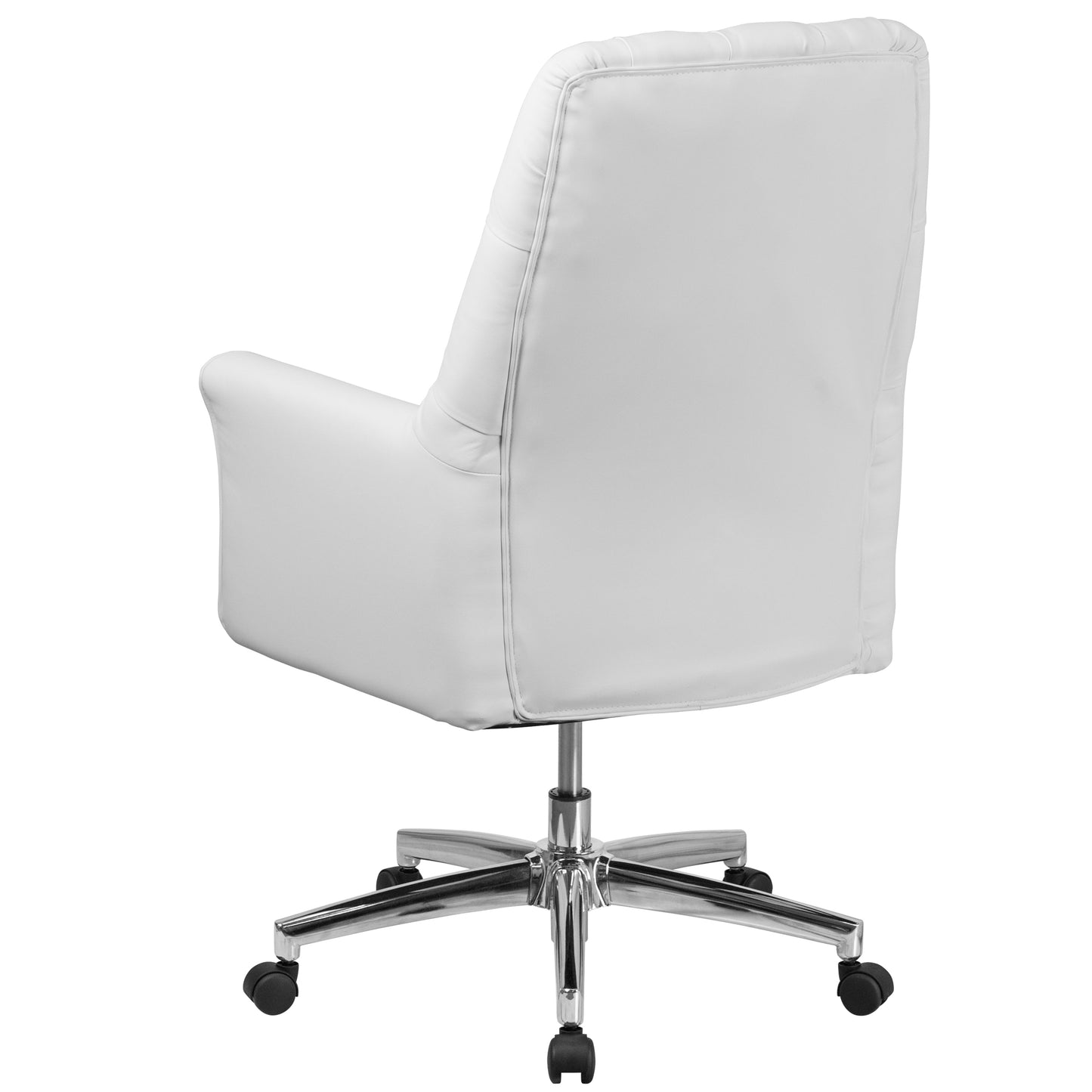 White Mid-Back Leather Chair BT-444-MID-WH-GG