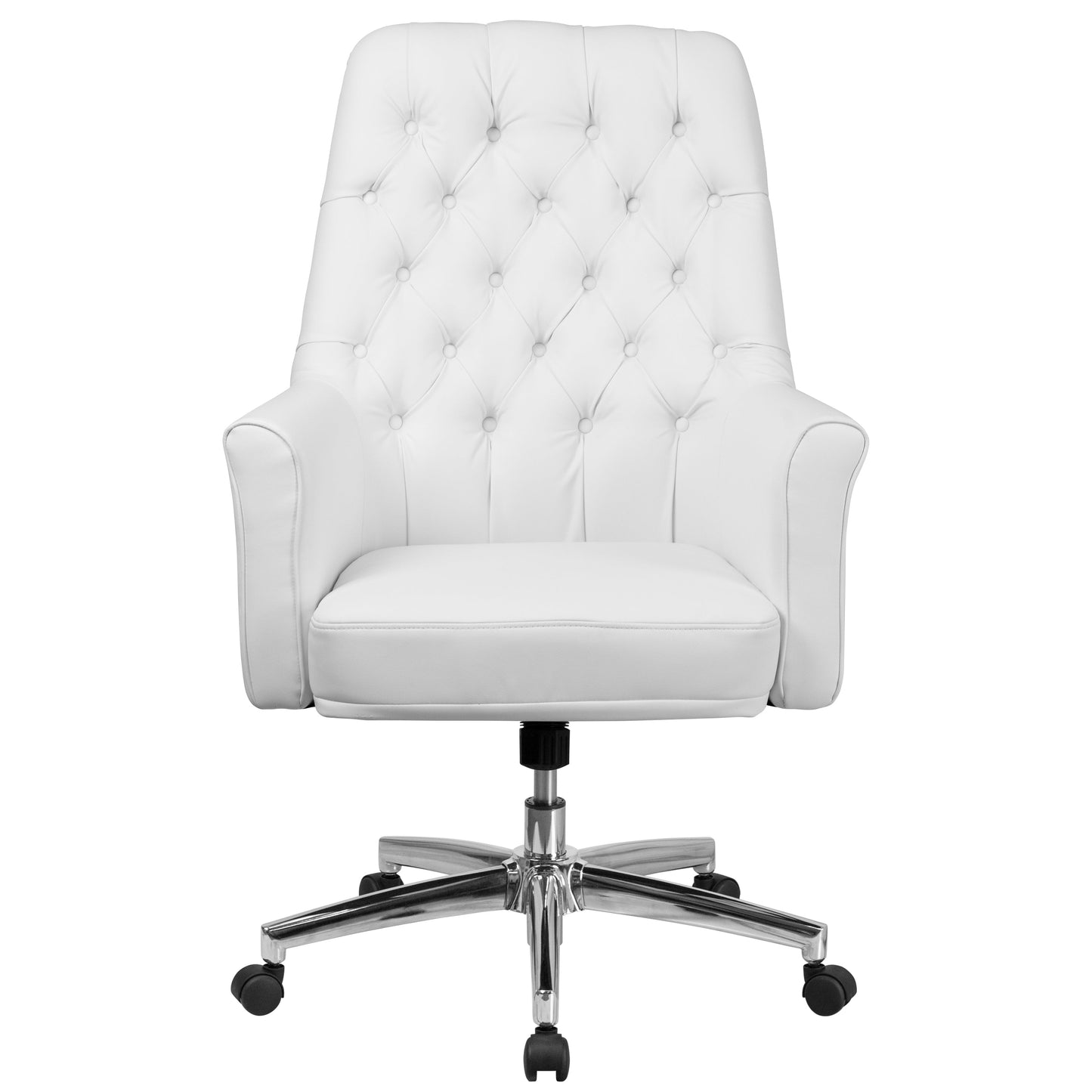 White Mid-Back Leather Chair BT-444-MID-WH-GG