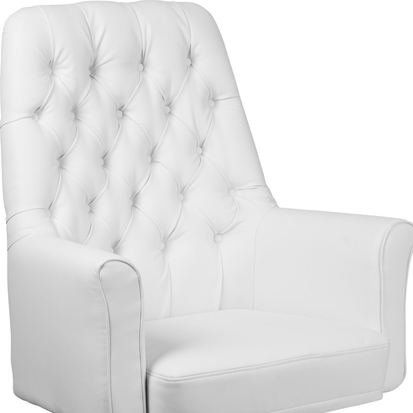 White Mid-Back Leather Chair BT-444-MID-WH-GG