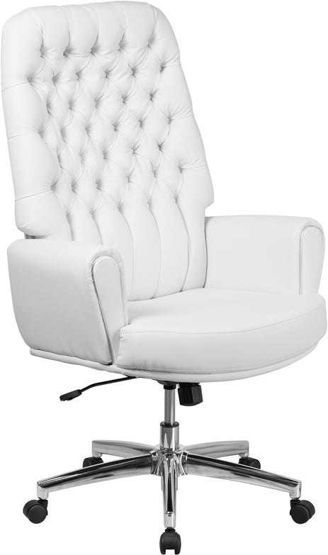 White High Back Leather Chair BT-444-WH-GG