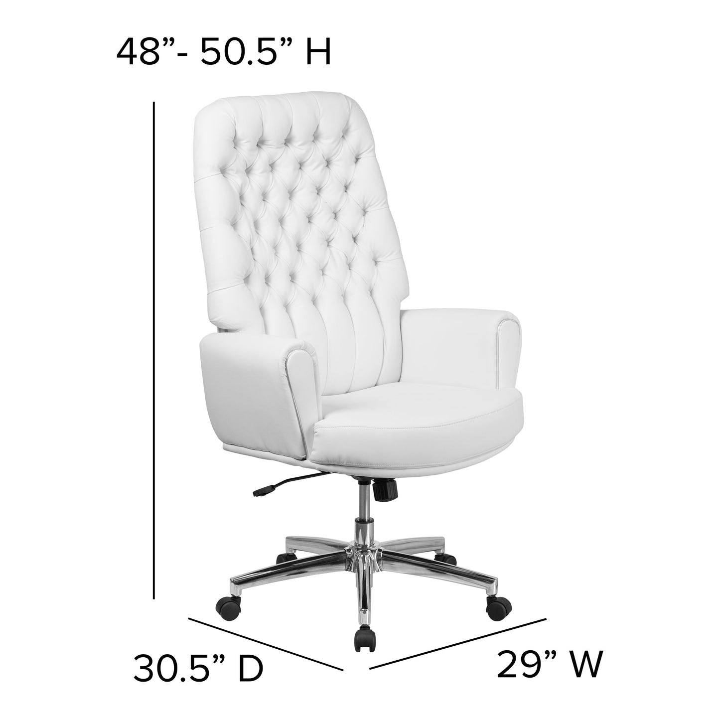 White High Back Leather Chair BT-444-WH-GG