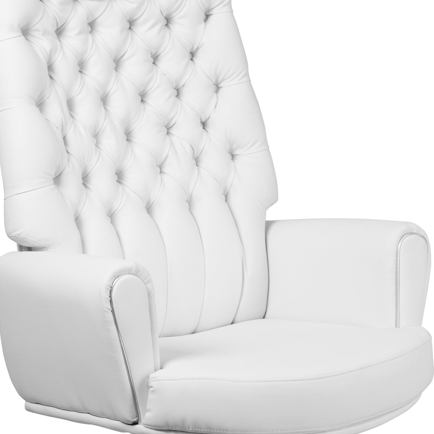 White High Back Leather Chair BT-444-WH-GG