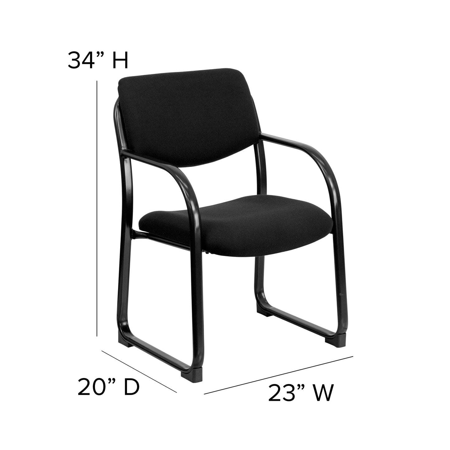 Black Fabric Side Chair BT-508-BK-GG