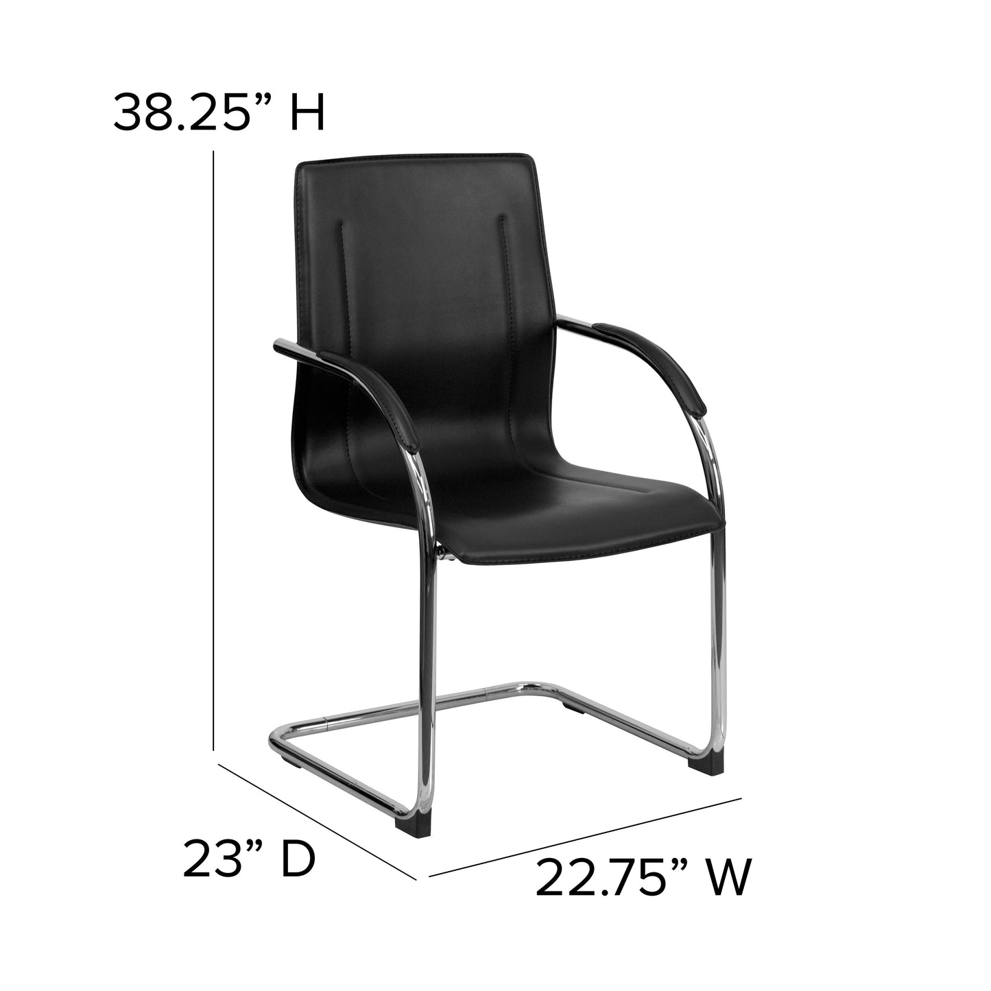 Black Vinyl Side Chair BT-509-BK-GG