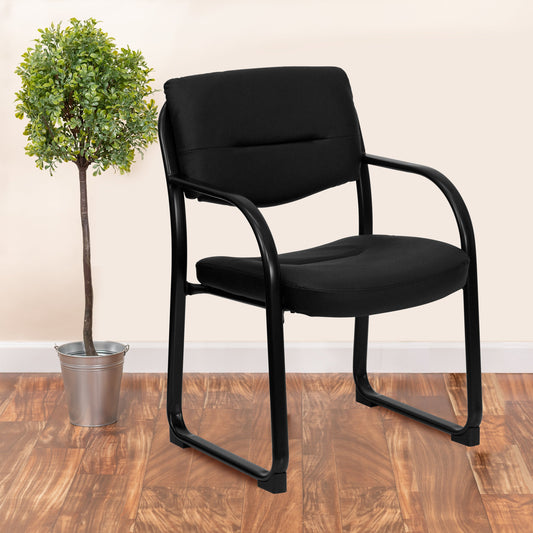 Black Leather Side Chair BT-510-LEA-BK-GG