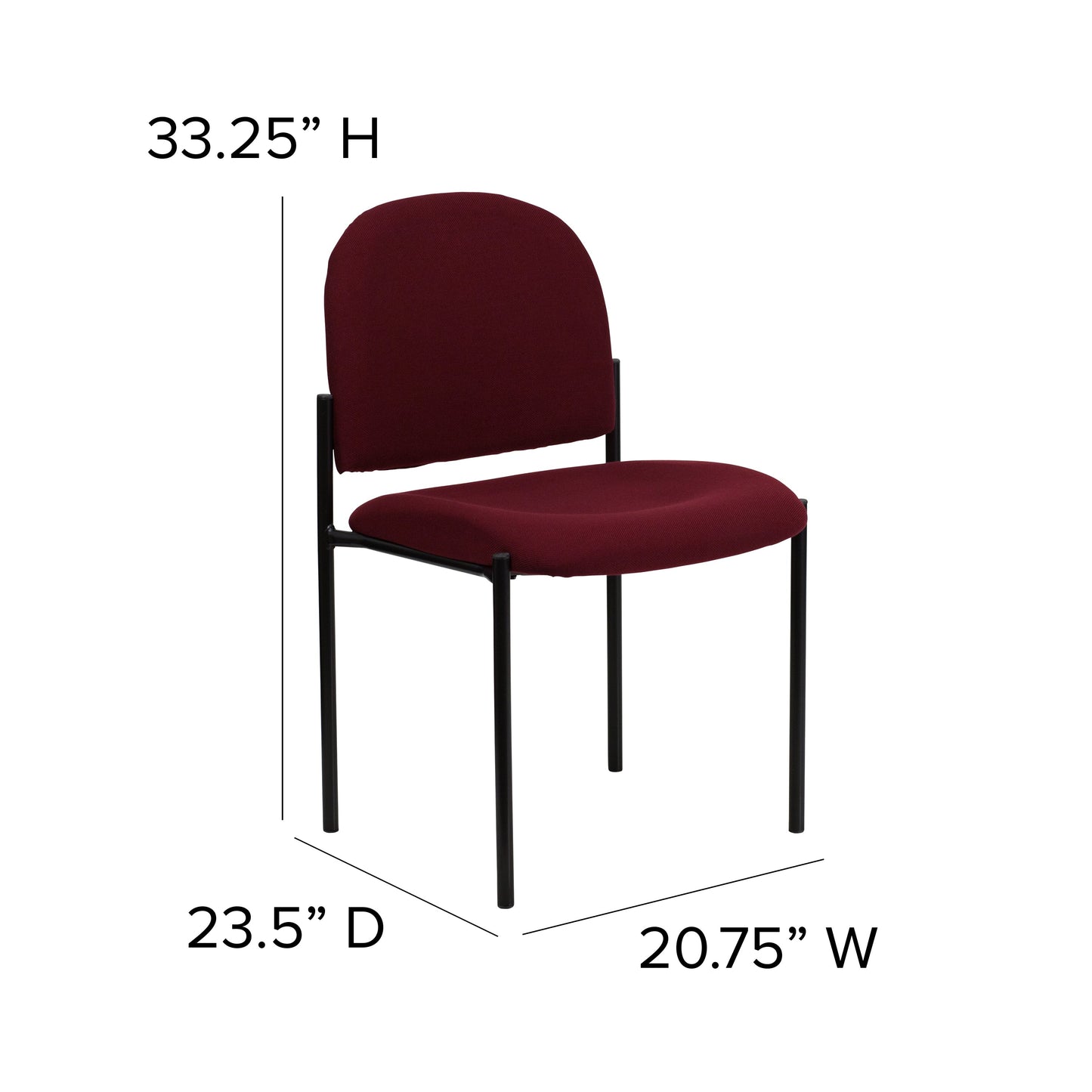 Burgundy Fabric Stack Chair BT-515-1-BY-GG