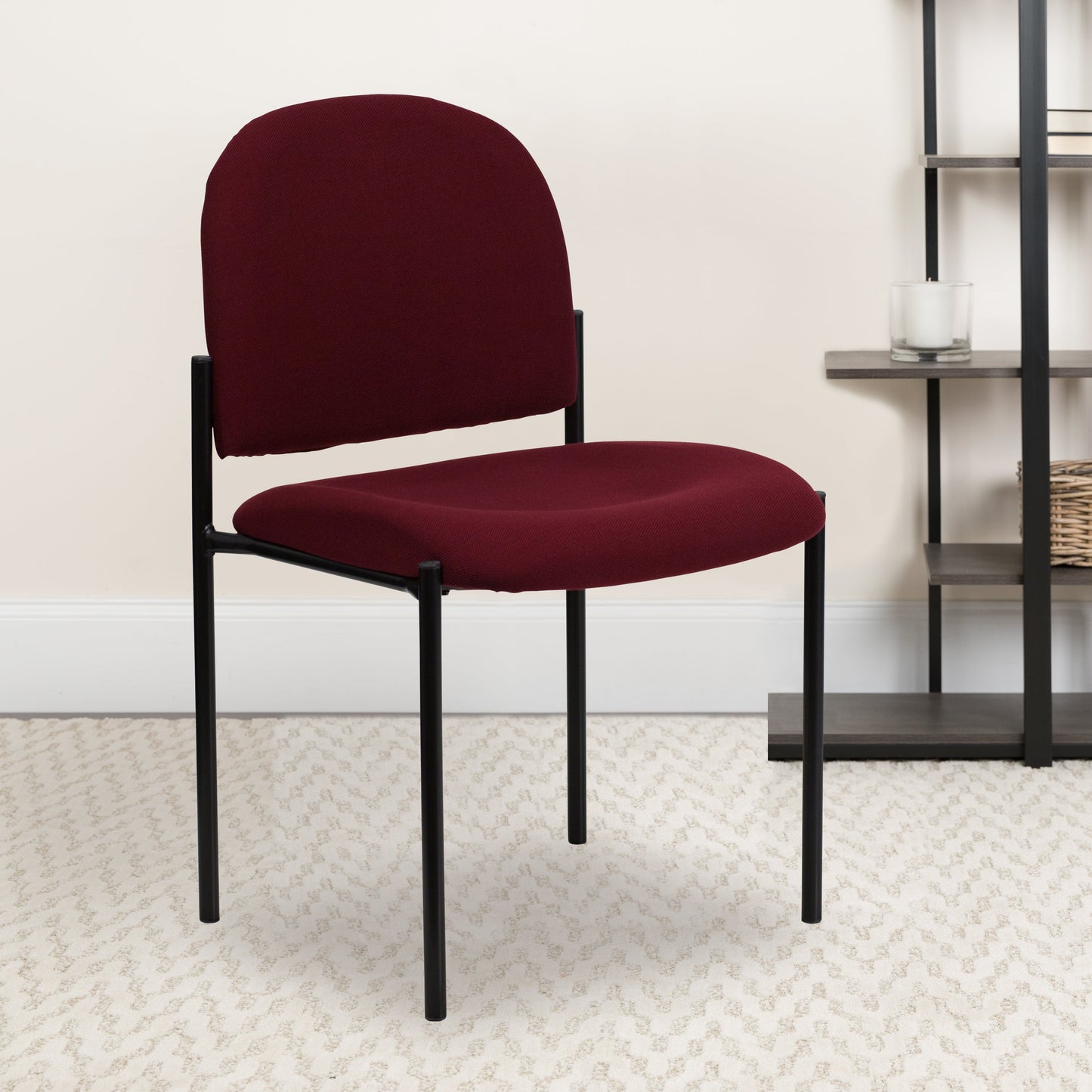 Burgundy Fabric Stack Chair BT-515-1-BY-GG