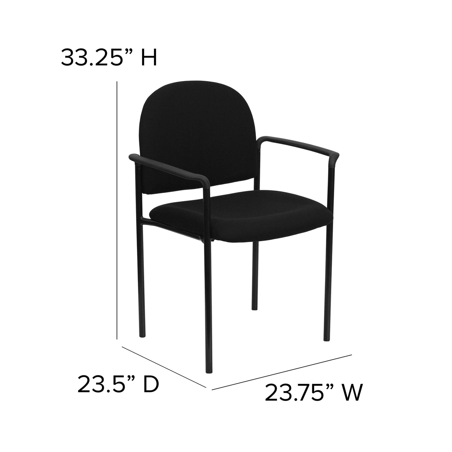 Black Fabric Stack Chair BT-516-1-BK-GG