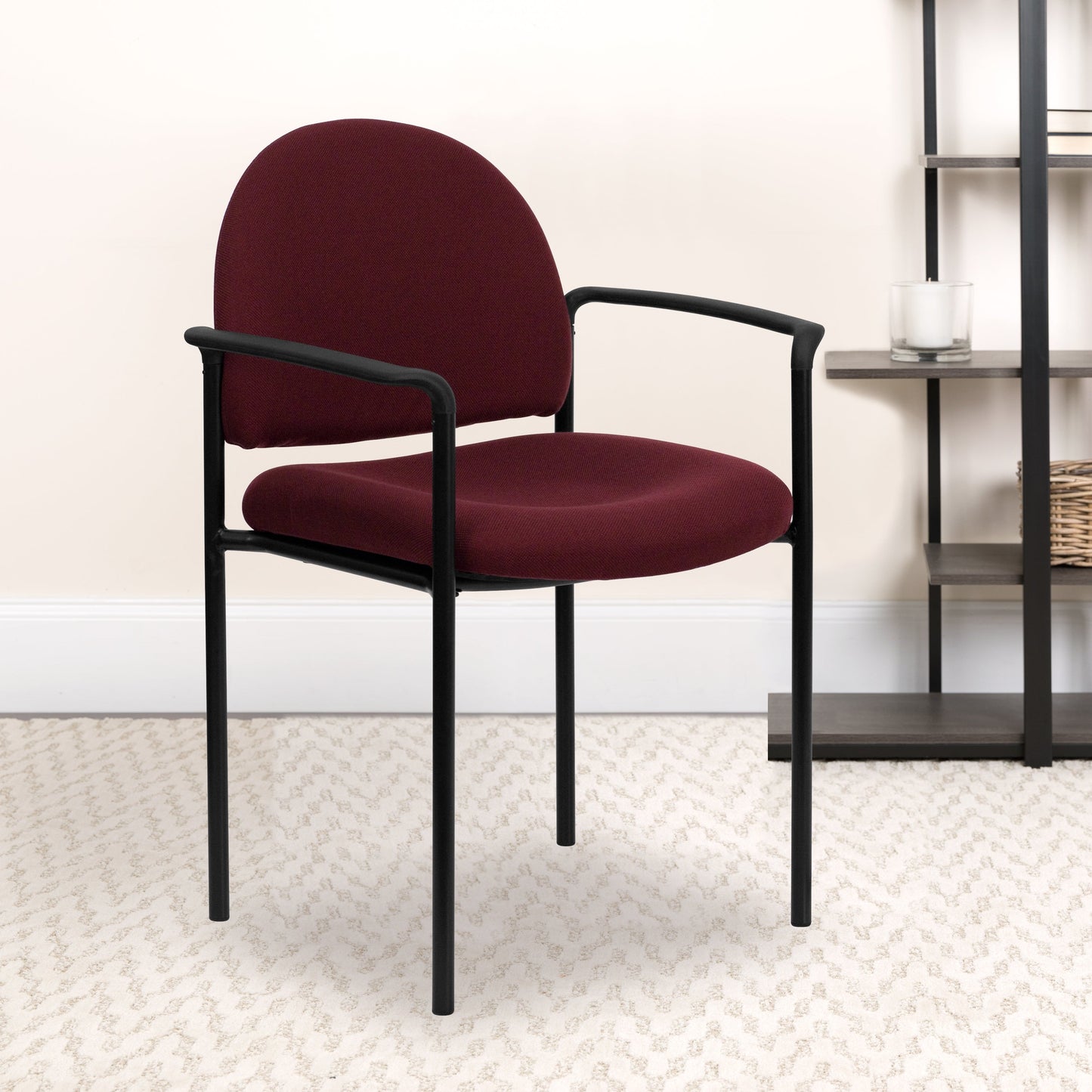 Burgundy Fabric Stack Chair BT-516-1-BY-GG