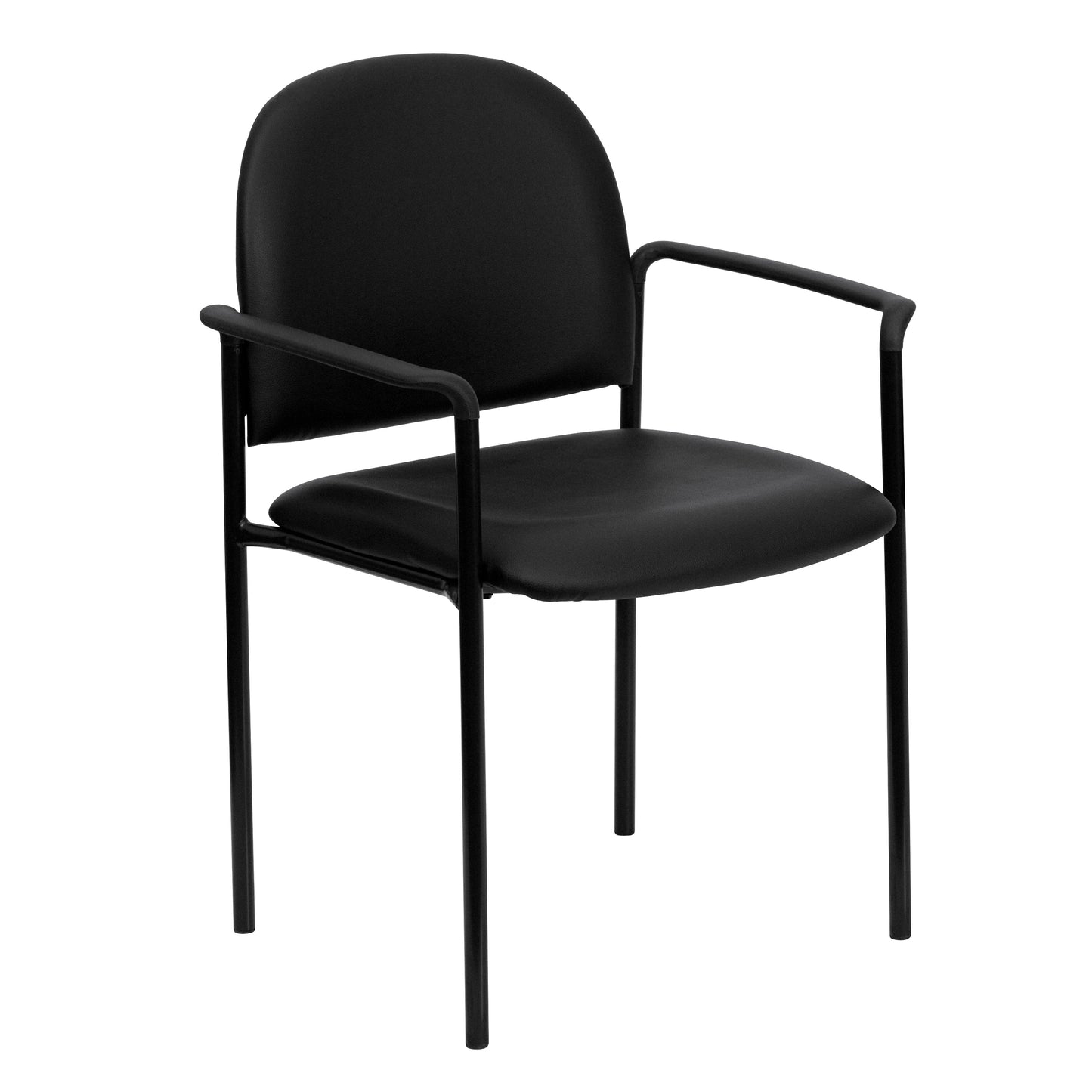 Black Vinyl Stack Chair BT-516-1-VINYL-GG