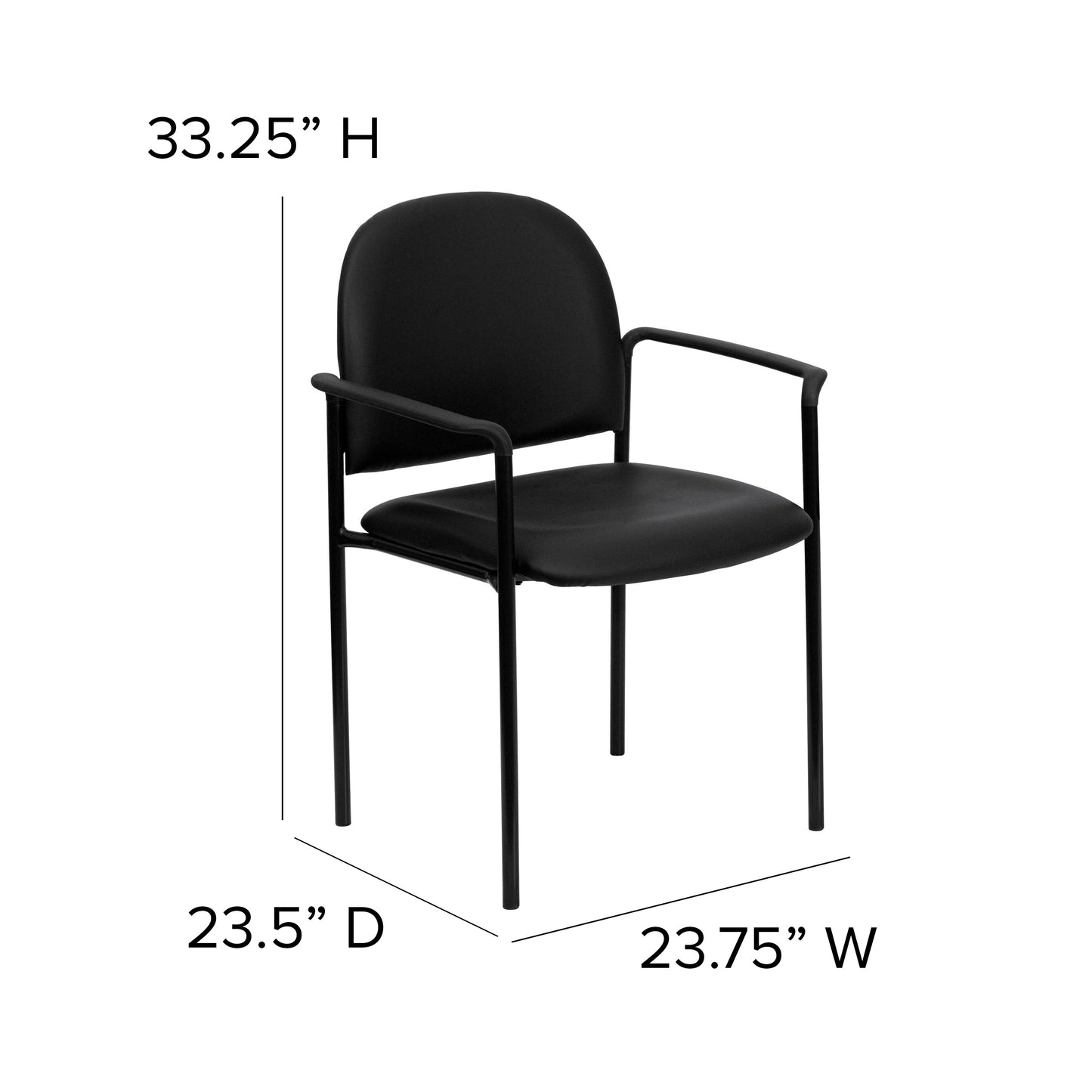 Black Vinyl Stack Chair BT-516-1-VINYL-GG