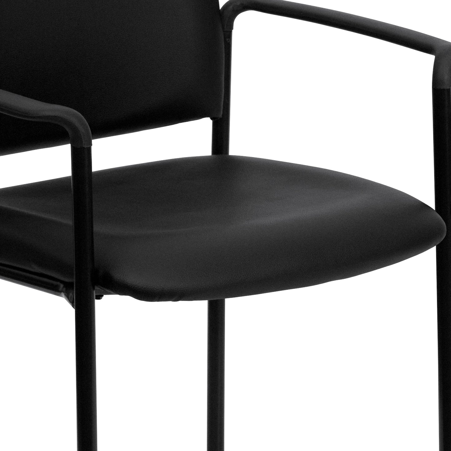 Black Vinyl Stack Chair BT-516-1-VINYL-GG