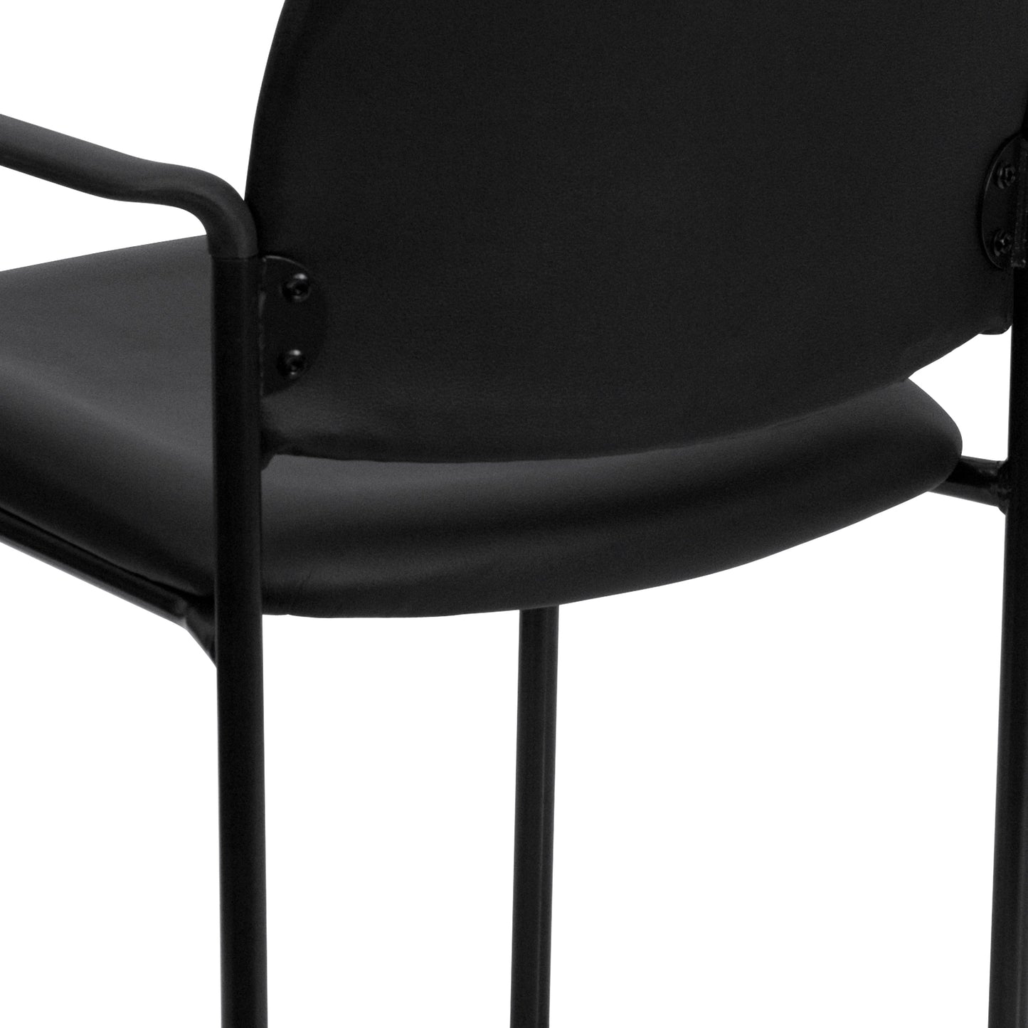 Black Vinyl Stack Chair BT-516-1-VINYL-GG