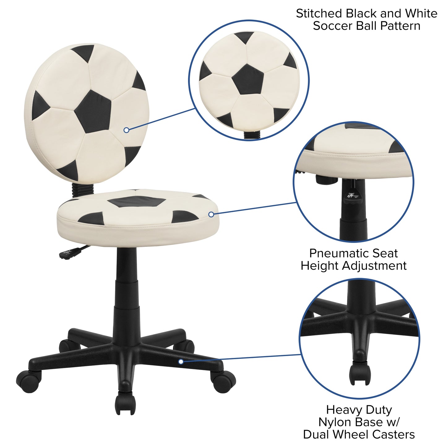 Soccer Mid-Back Task Chair BT-6177-SOC-GG