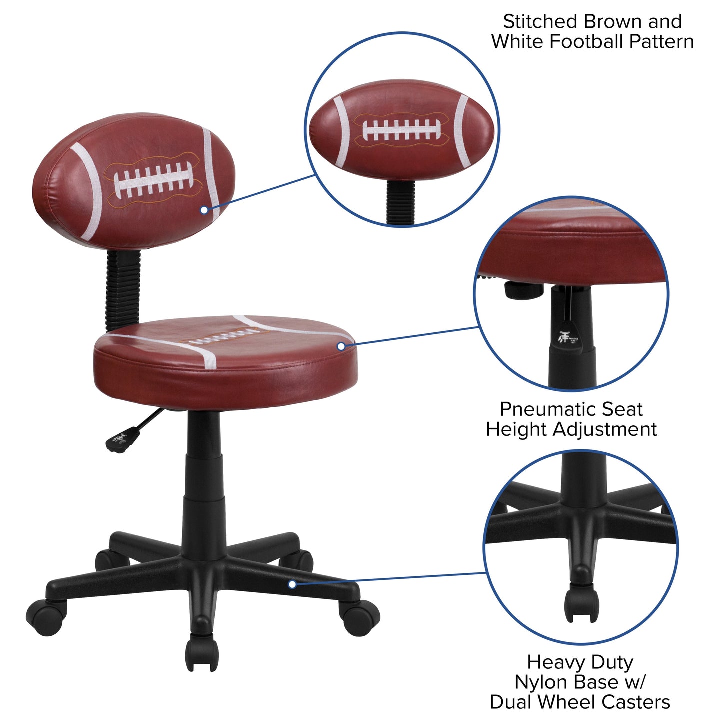 Football Low Back Task Chair BT-6181-FOOT-GG