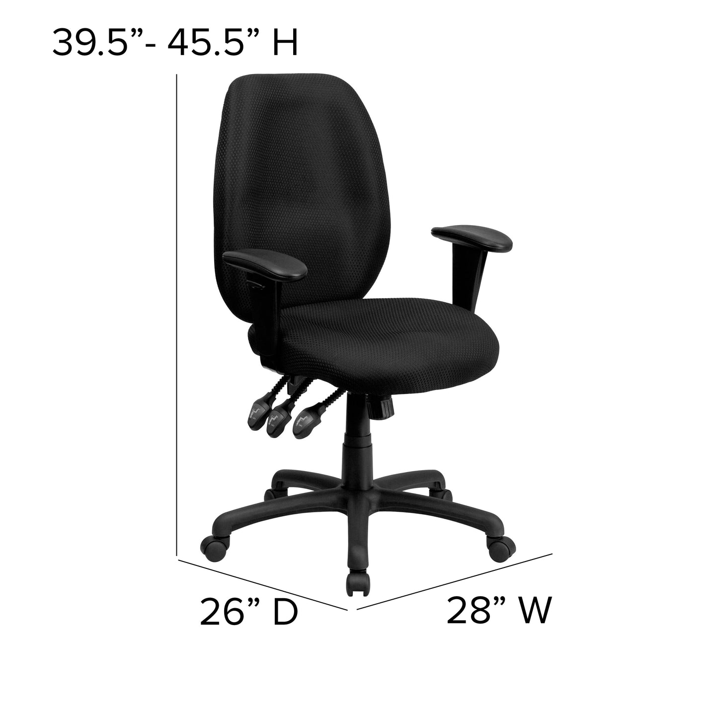 Black High Back Fabric Chair BT-6191H-BK-GG