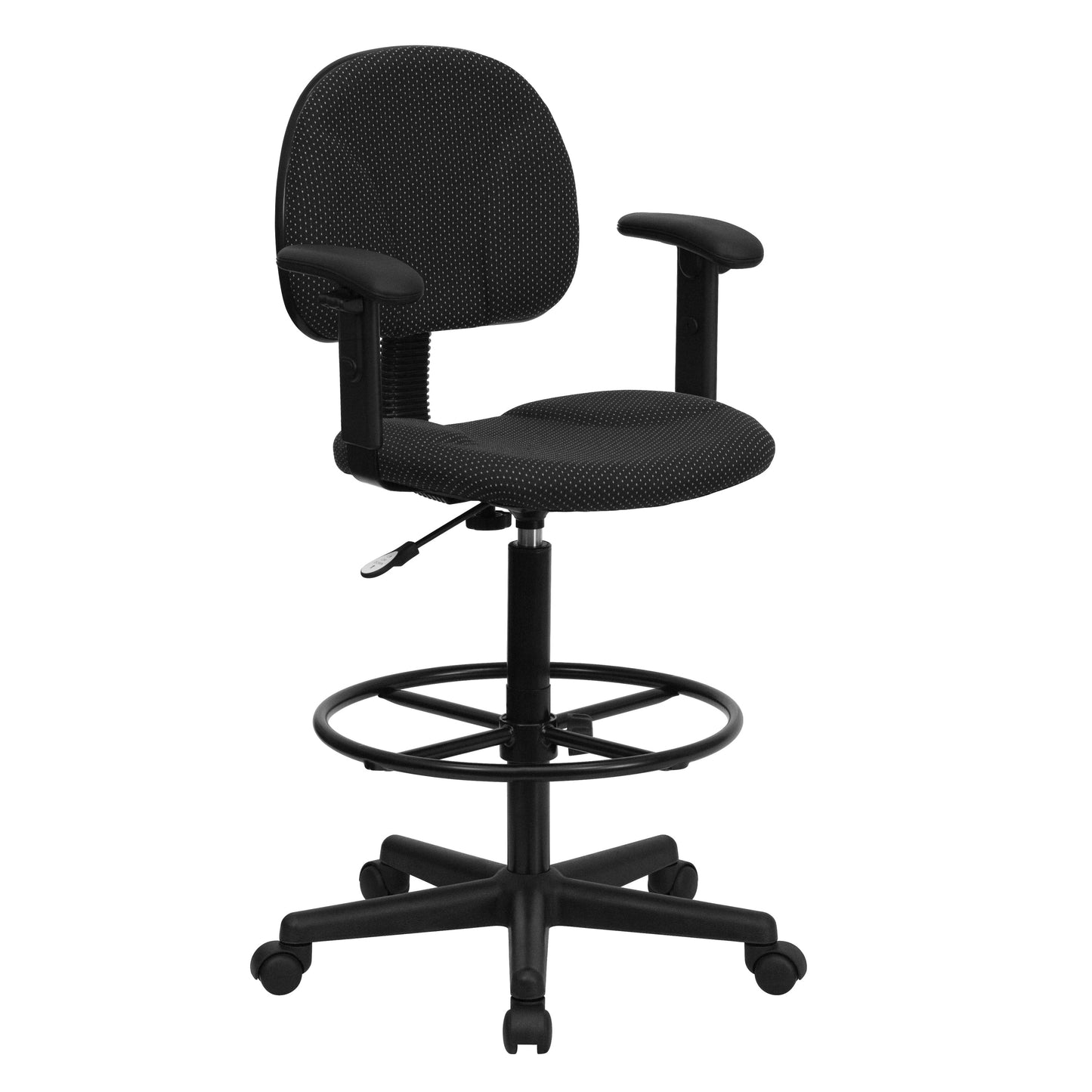 Black Fabric Draft Chair BT-659-BLK-ARMS-GG