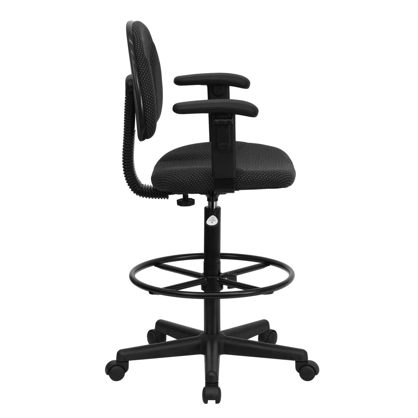 Black Fabric Draft Chair BT-659-BLK-ARMS-GG