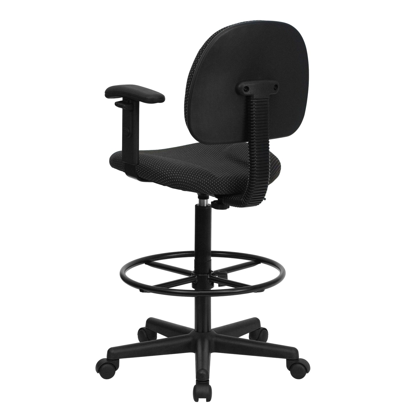 Black Fabric Draft Chair BT-659-BLK-ARMS-GG