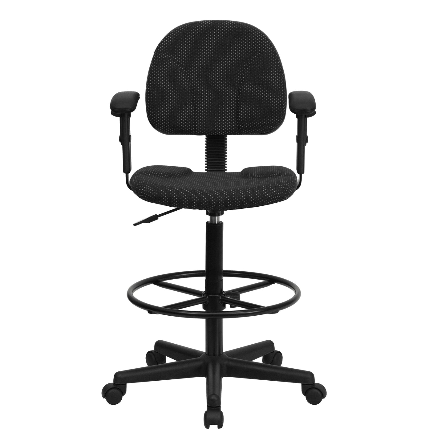 Black Fabric Draft Chair BT-659-BLK-ARMS-GG