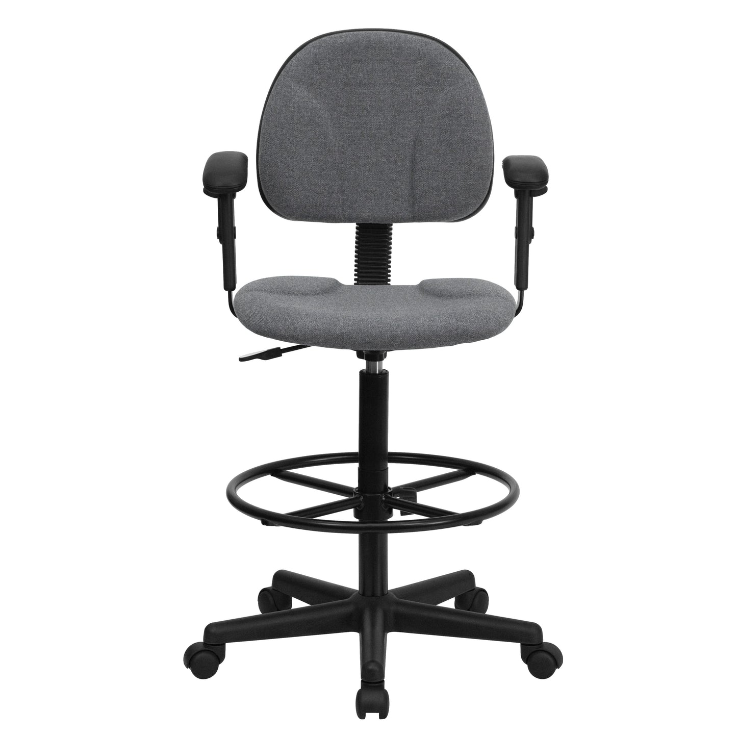 Gray Fabric Draft Chair BT-659-GRY-ARMS-GG