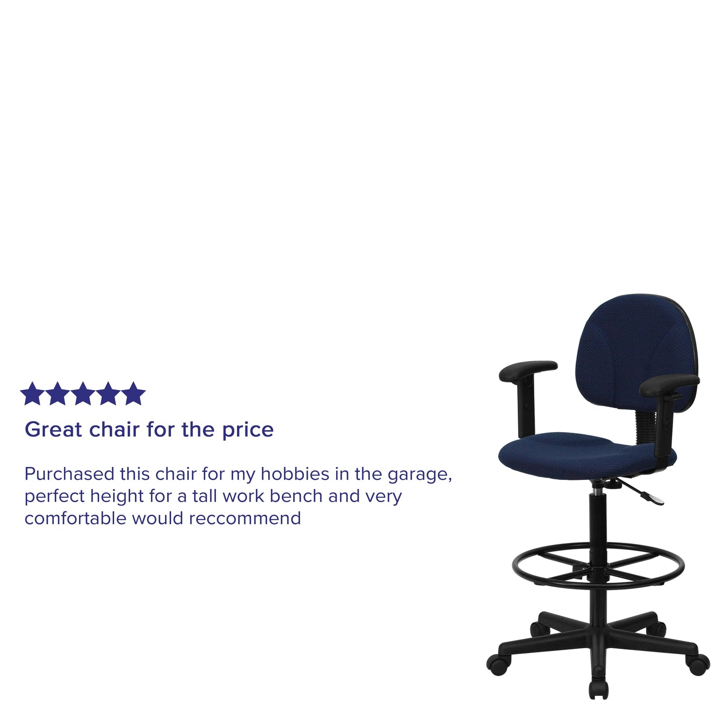 Navy Fabric Draft Chair BT-659-NVY-ARMS-GG