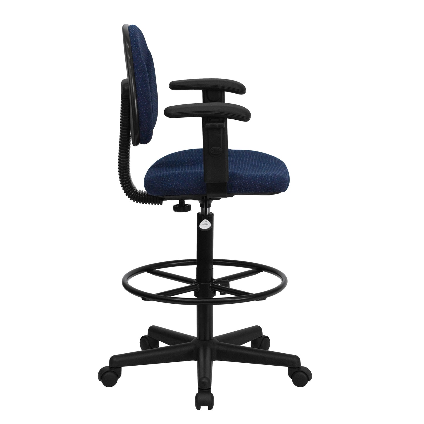 Navy Fabric Draft Chair BT-659-NVY-ARMS-GG