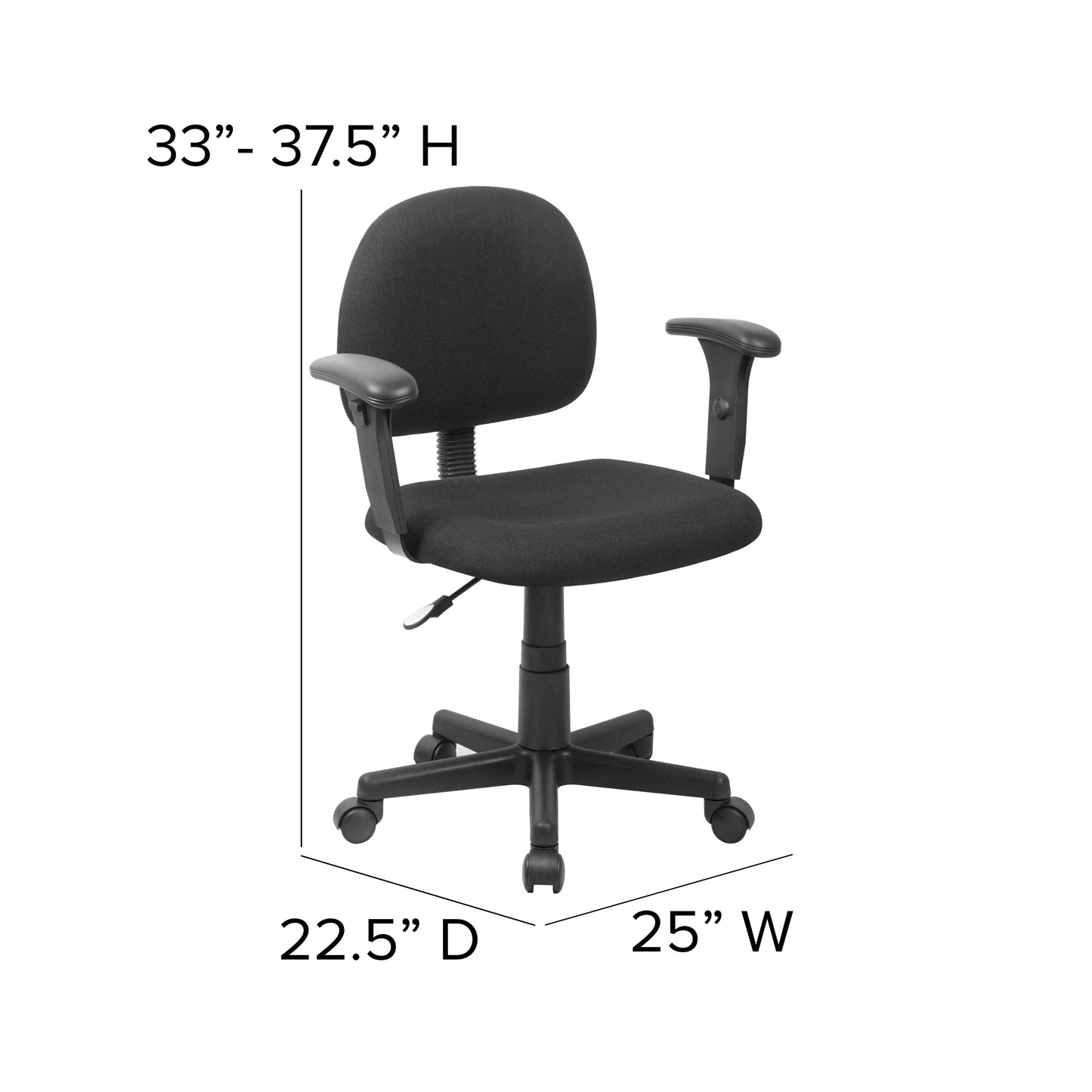 Black Mid-Back Task Chair BT-660-1-BK-GG