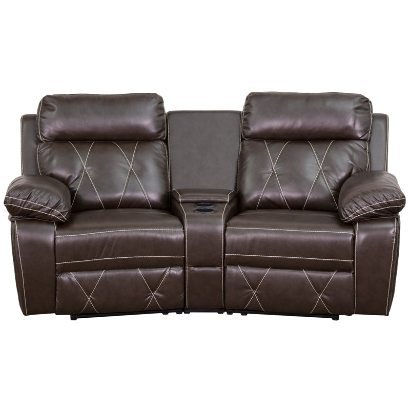 Brown Leather Theater - 2 Seat BT-70530-2-BRN-CV-GG