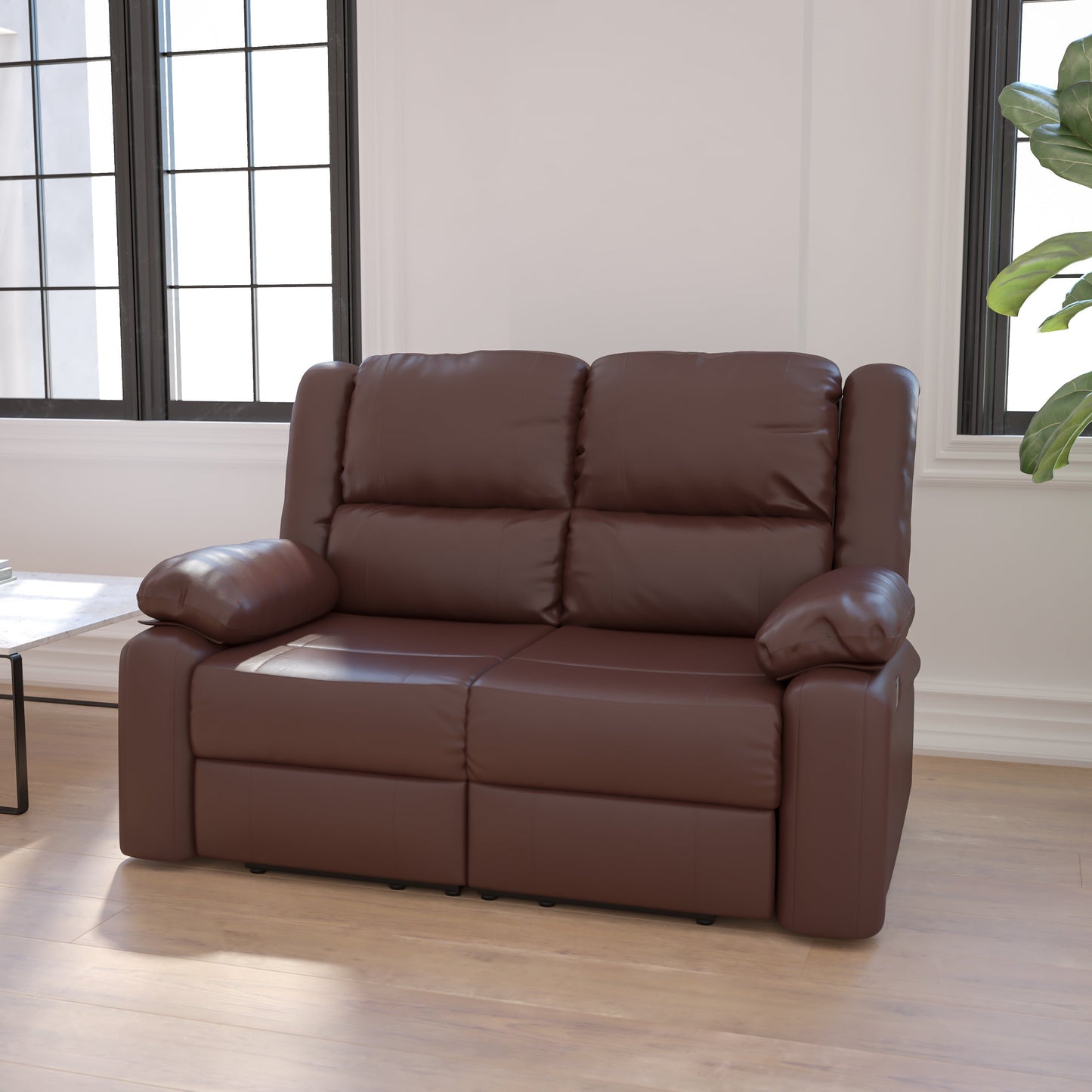 Brown Leather Recline Loveseat BT-70597-LS-BN-GG