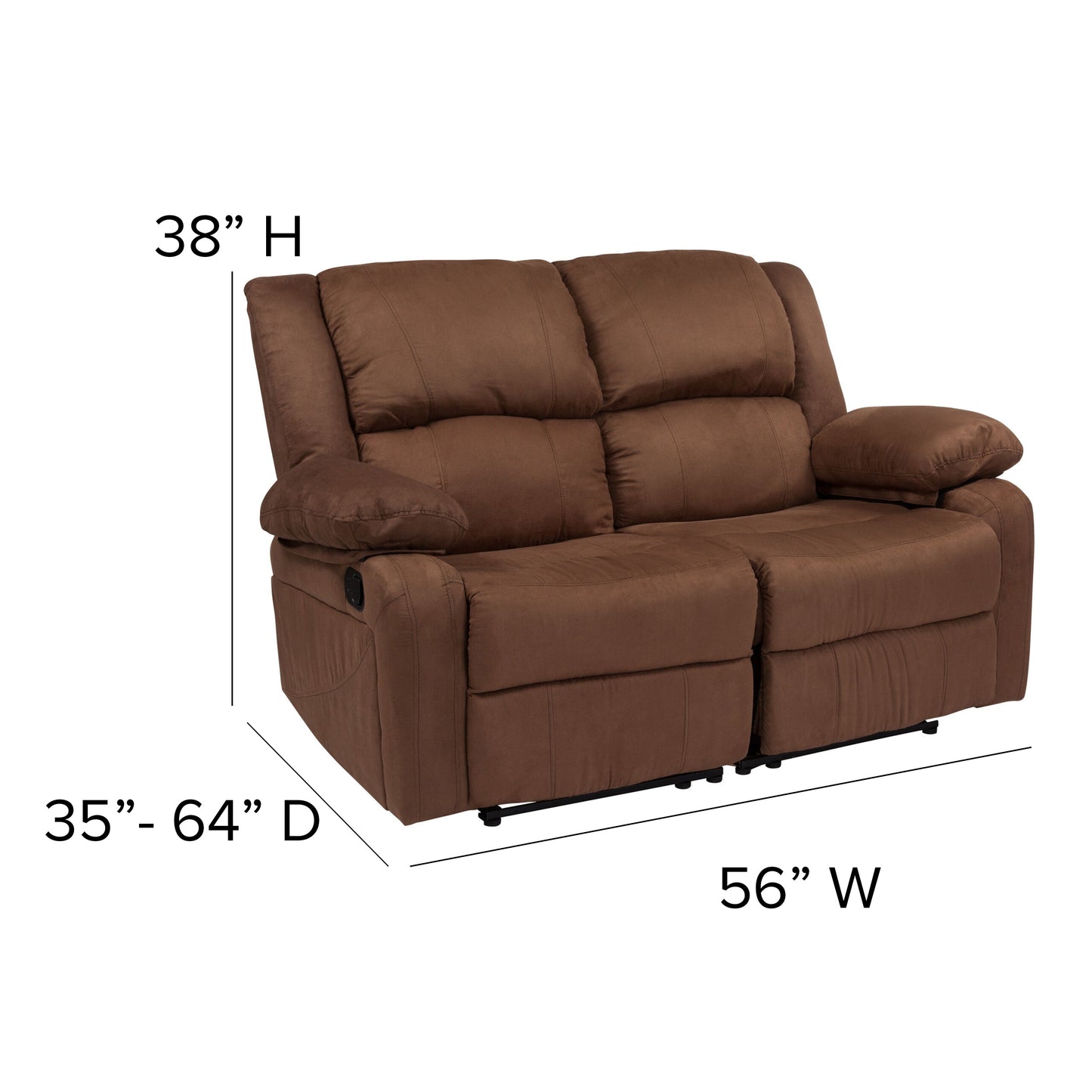 BN Microfiber Recline Loveseat BT-70597-LS-BN-MIC-GG