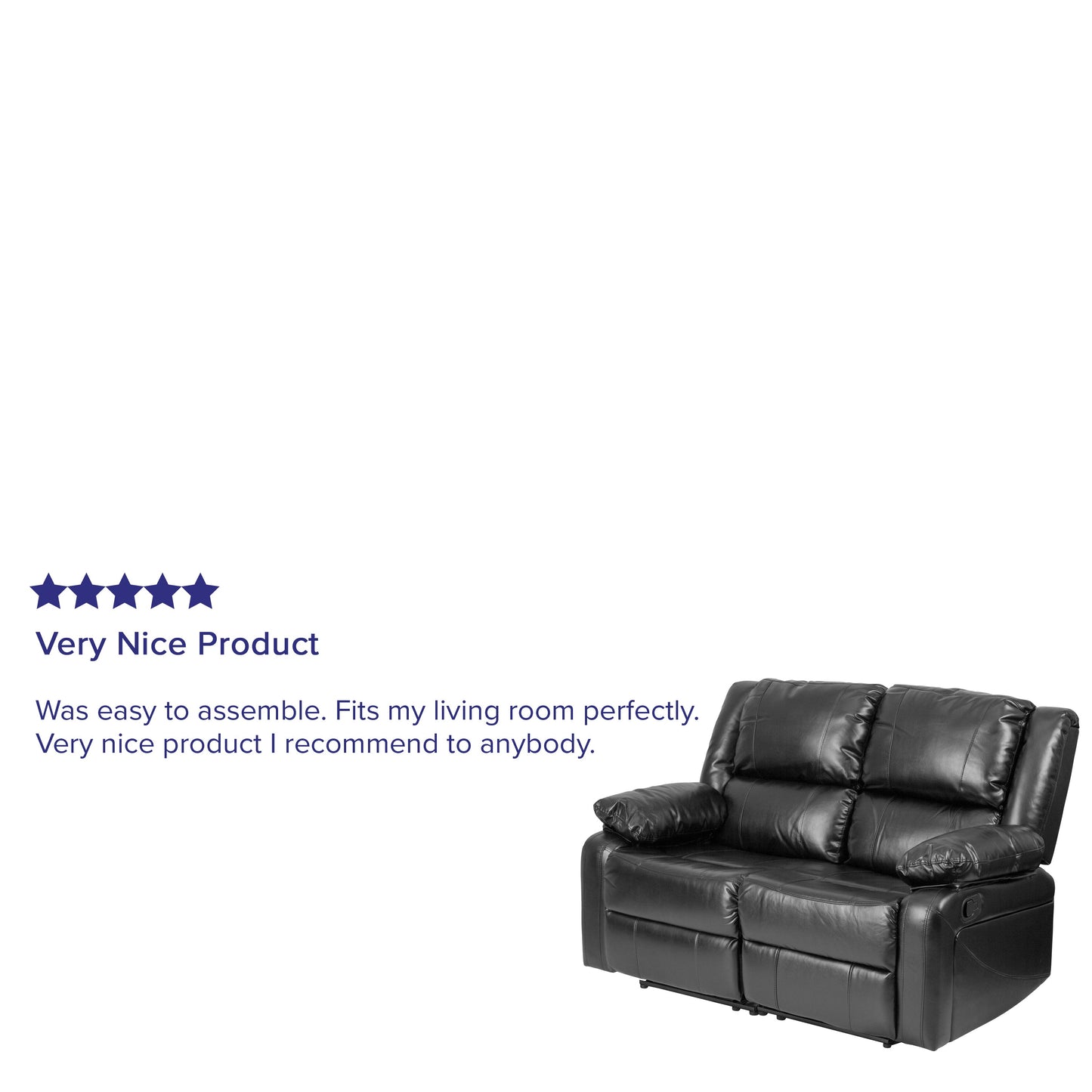 Black Leather Recline Loveseat BT-70597-LS-GG