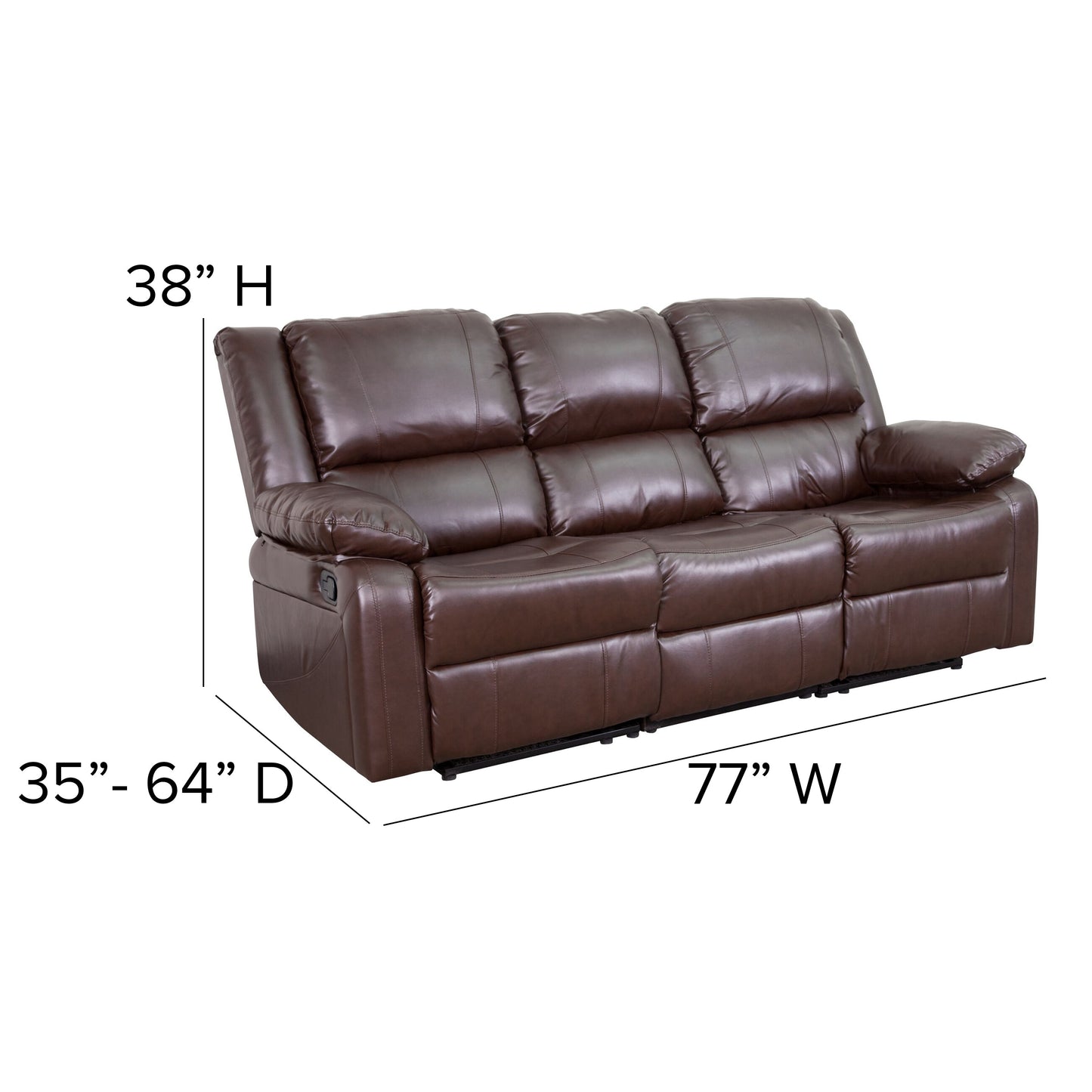 Brown Leather Recliner Sofa BT-70597-SOF-BN-GG