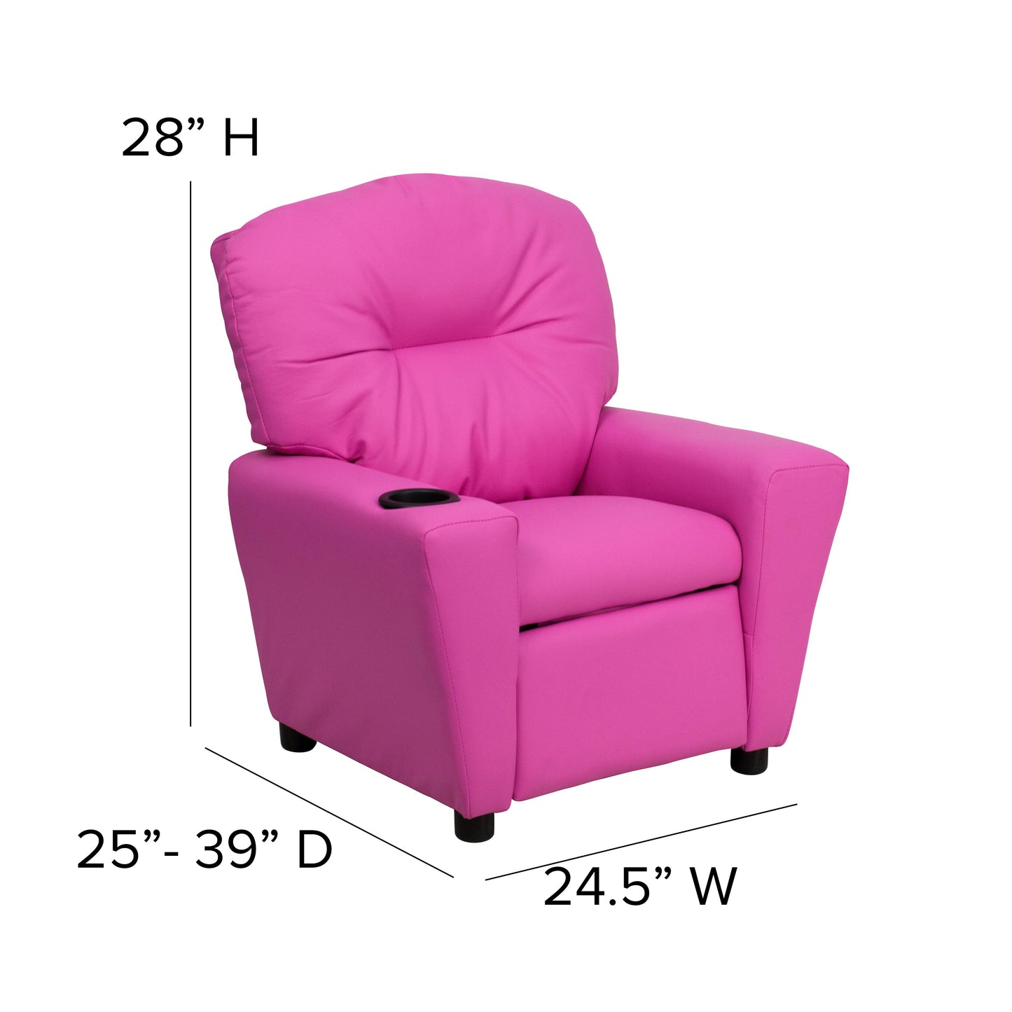 Hot Pink Vinyl Kids Recliner BT-7950-KID-HOT-PINK-GG