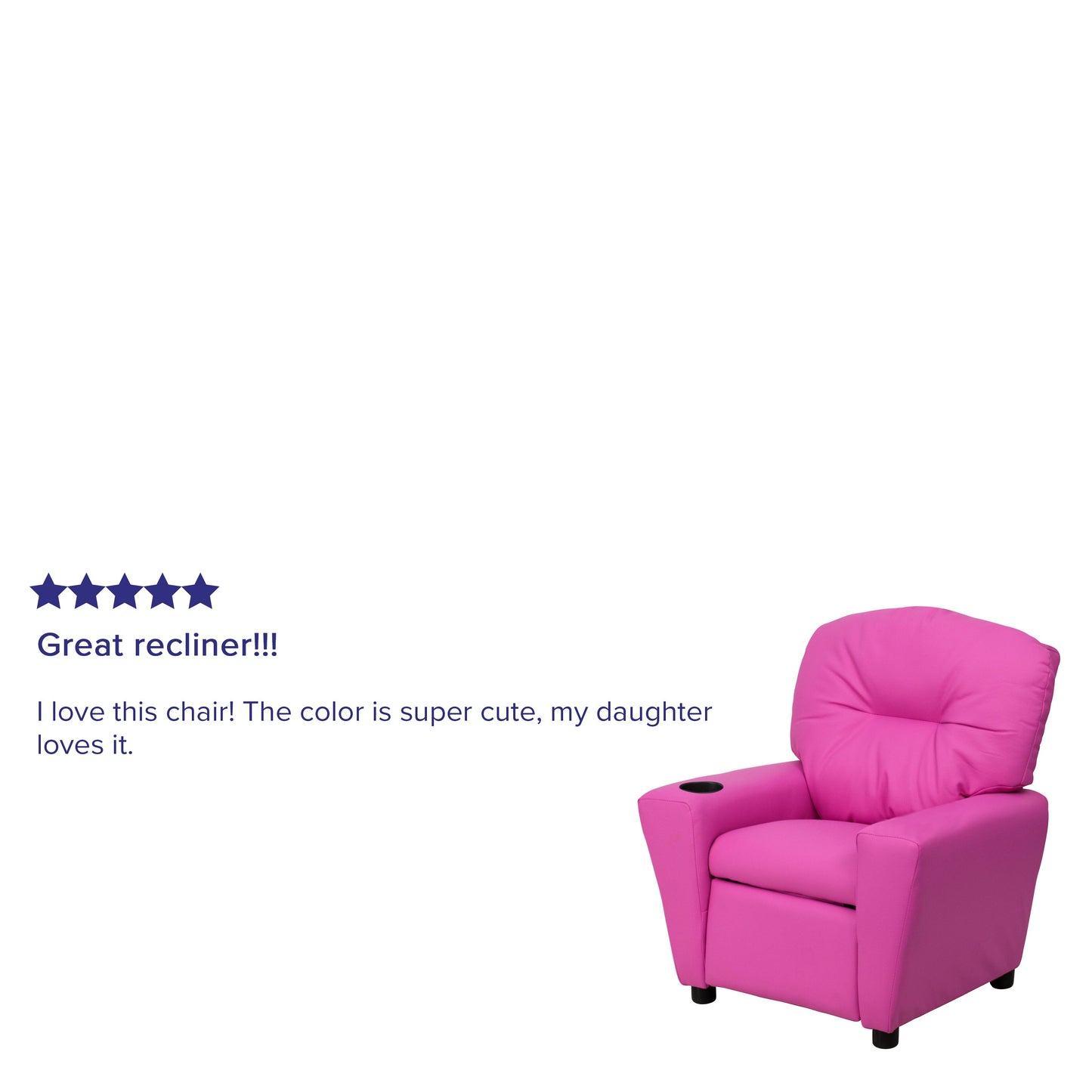 Hot Pink Vinyl Kids Recliner BT-7950-KID-HOT-PINK-GG