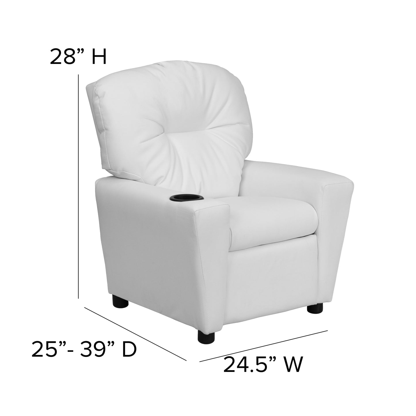 White Vinyl Kids Recliner BT-7950-KID-WHITE-GG