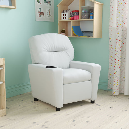 White Vinyl Kids Recliner BT-7950-KID-WHITE-GG