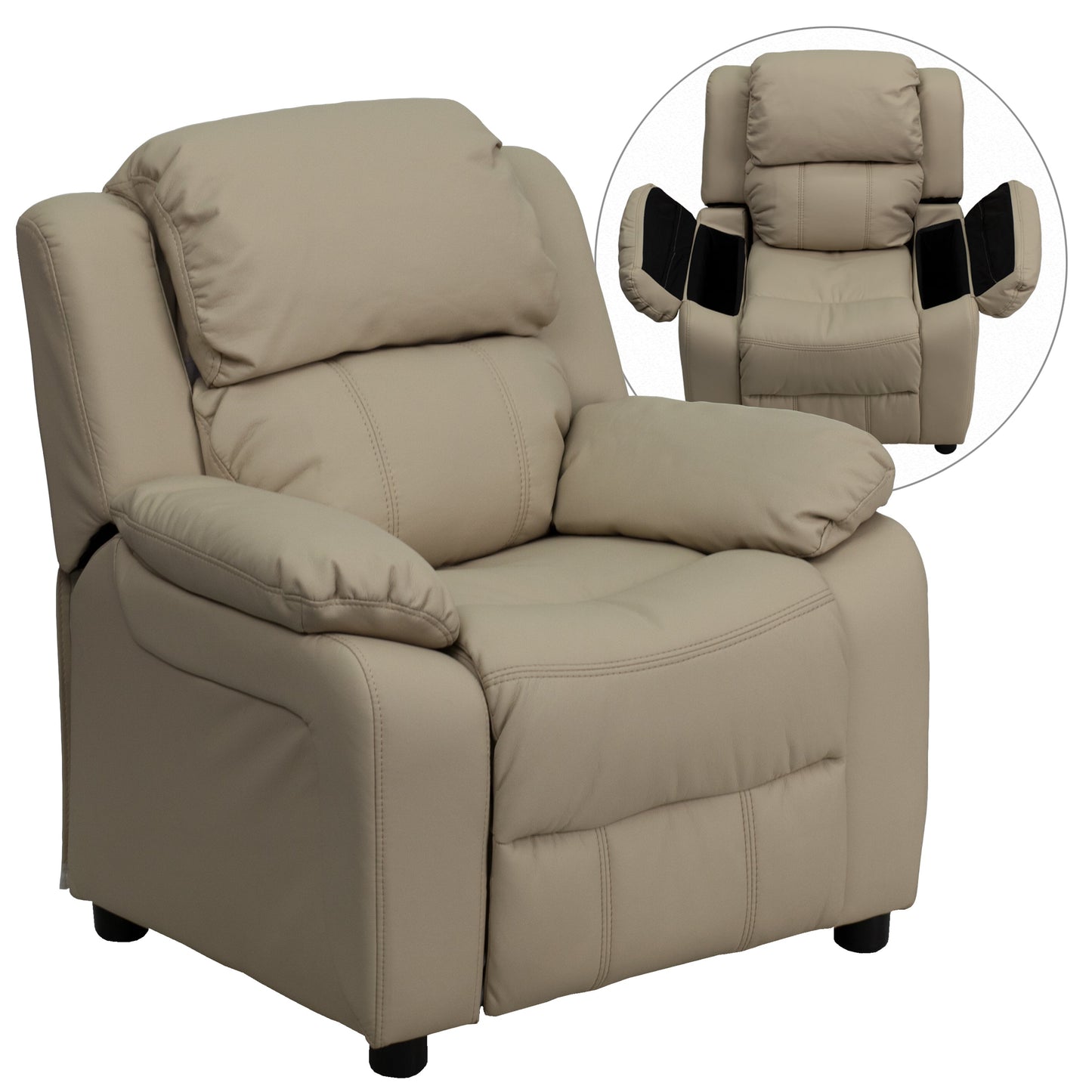 Beige Vinyl Kids Recliner BT-7985-KID-BGE-GG