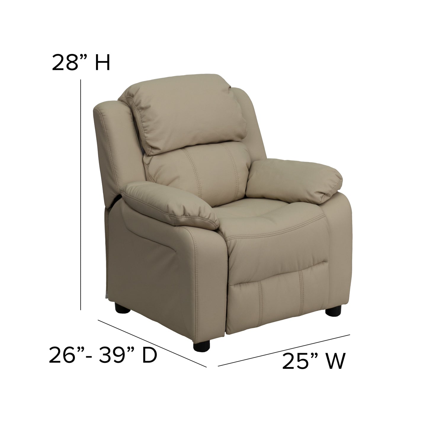 Beige Vinyl Kids Recliner BT-7985-KID-BGE-GG