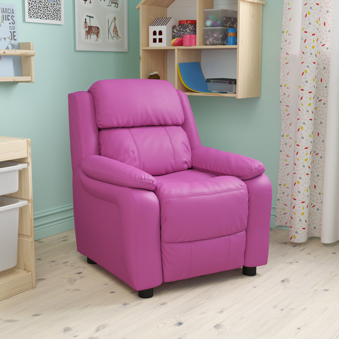 Hot Pink Vinyl Kids Recliner BT-7985-KID-HOT-PINK-GG