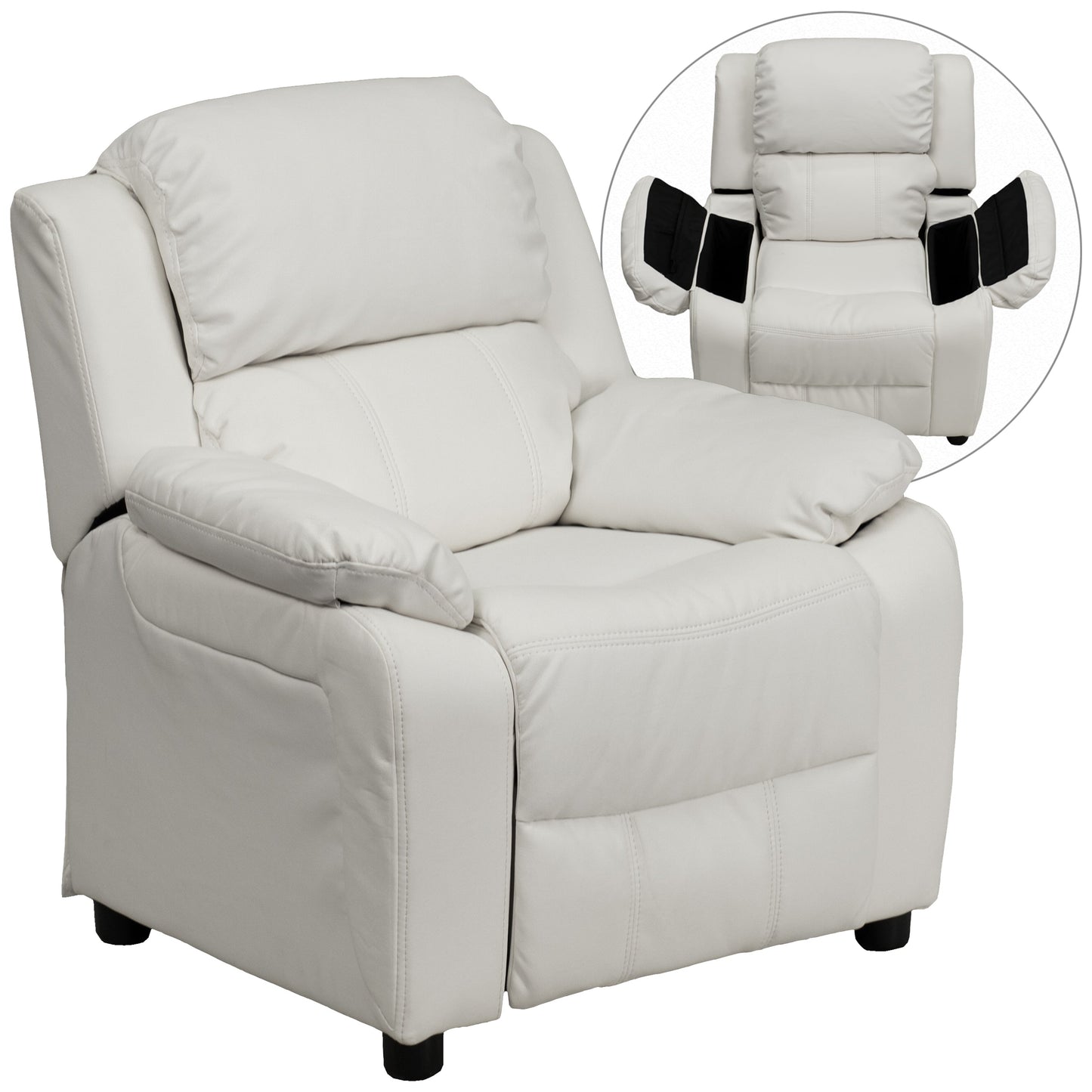 White Vinyl Kids Recliner BT-7985-KID-WHITE-GG