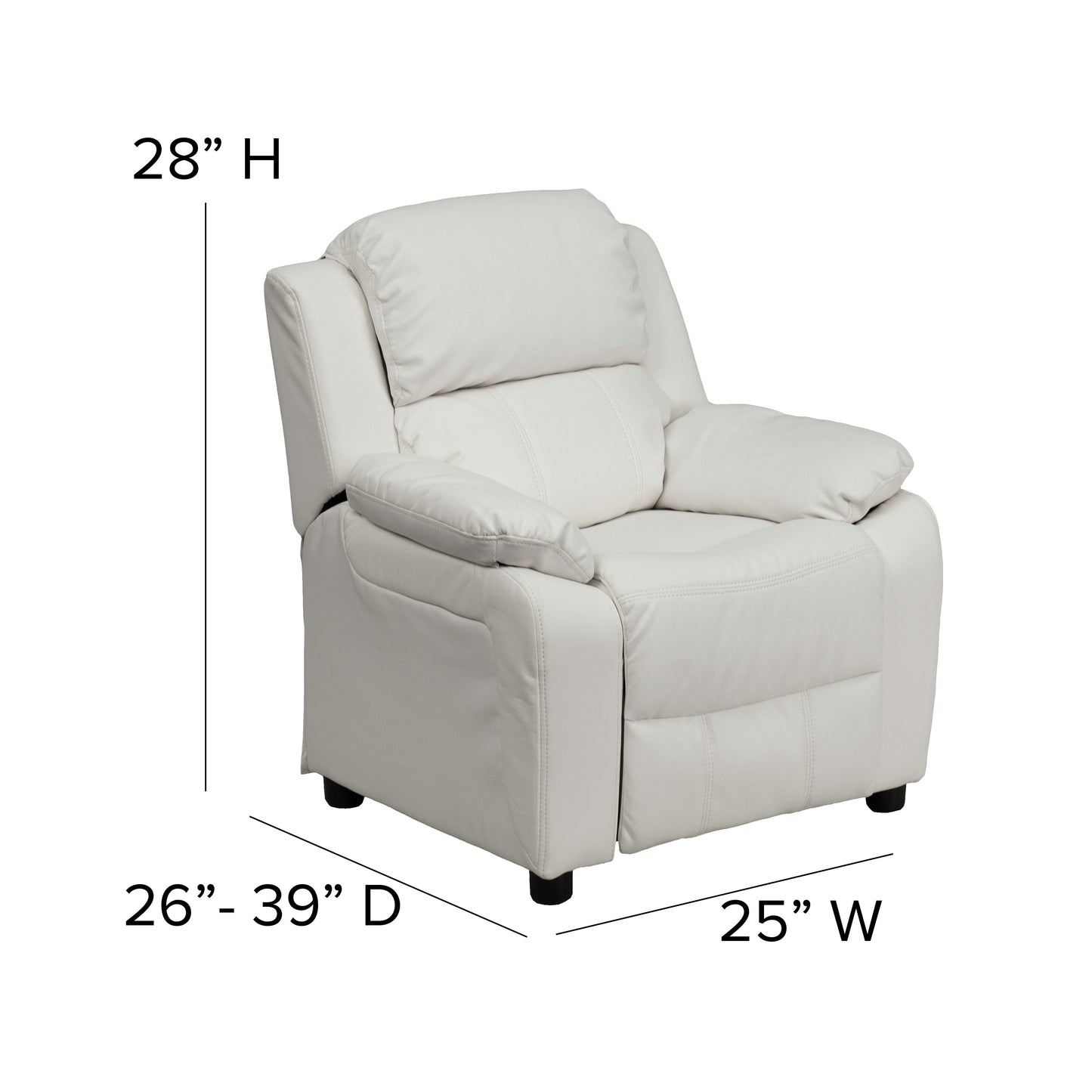 White Vinyl Kids Recliner BT-7985-KID-WHITE-GG