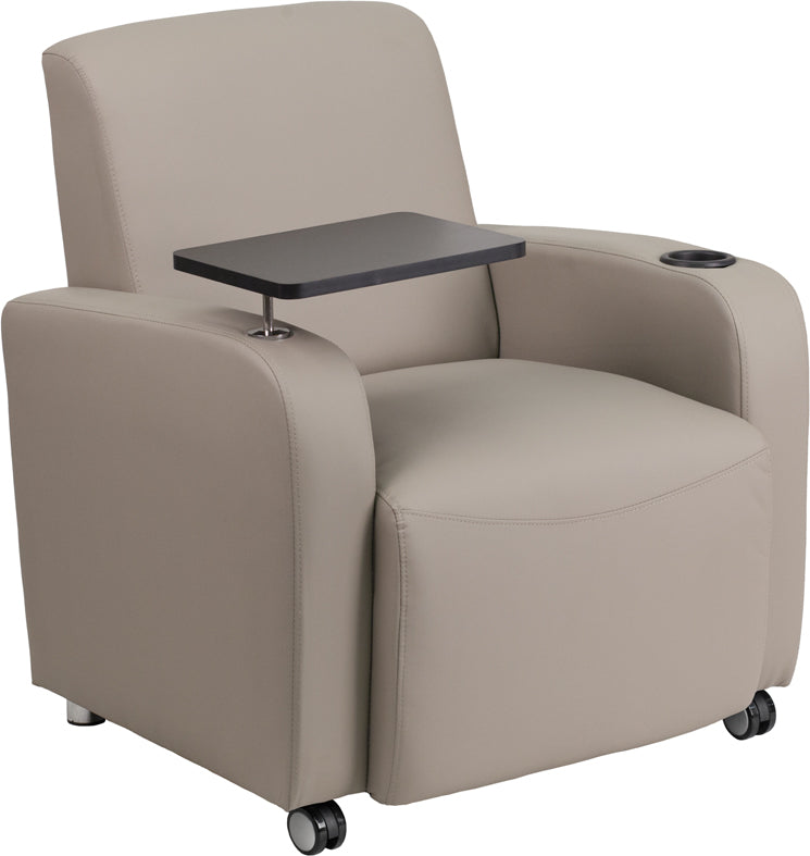 Gray Leather Tablet Chair BT-8217-GV-CS-GG