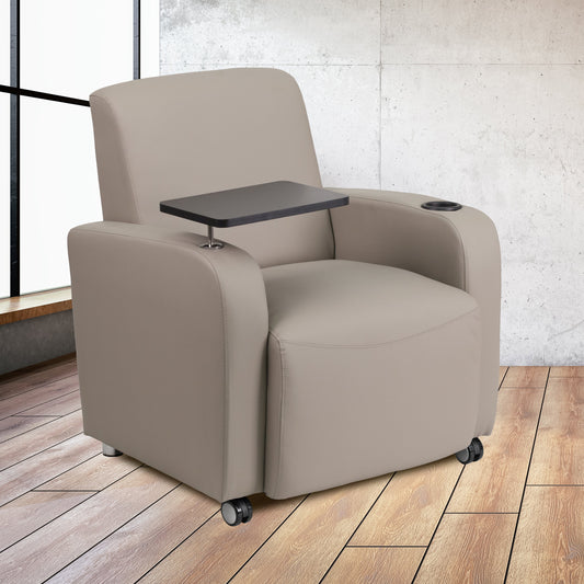 Gray Leather Tablet Chair BT-8217-GV-CS-GG