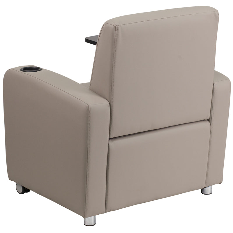 Gray Leather Tablet Chair BT-8217-GV-CS-GG