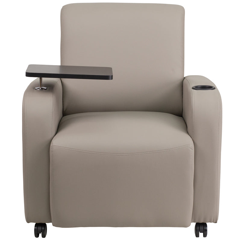 Gray Leather Tablet Chair BT-8217-GV-CS-GG