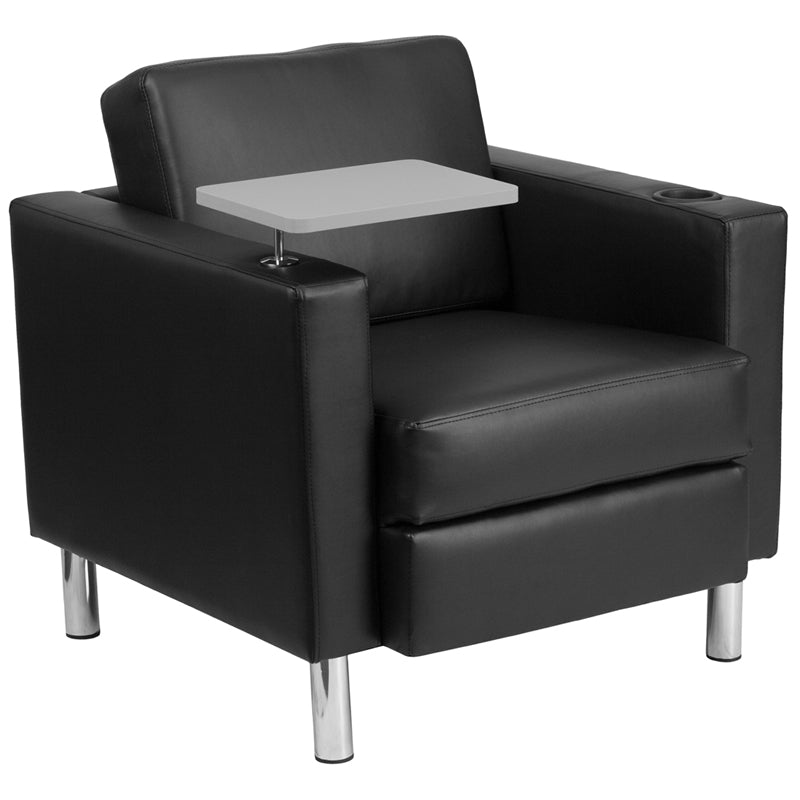 Black Leather Tablet Chair BT-8219-BK-GG