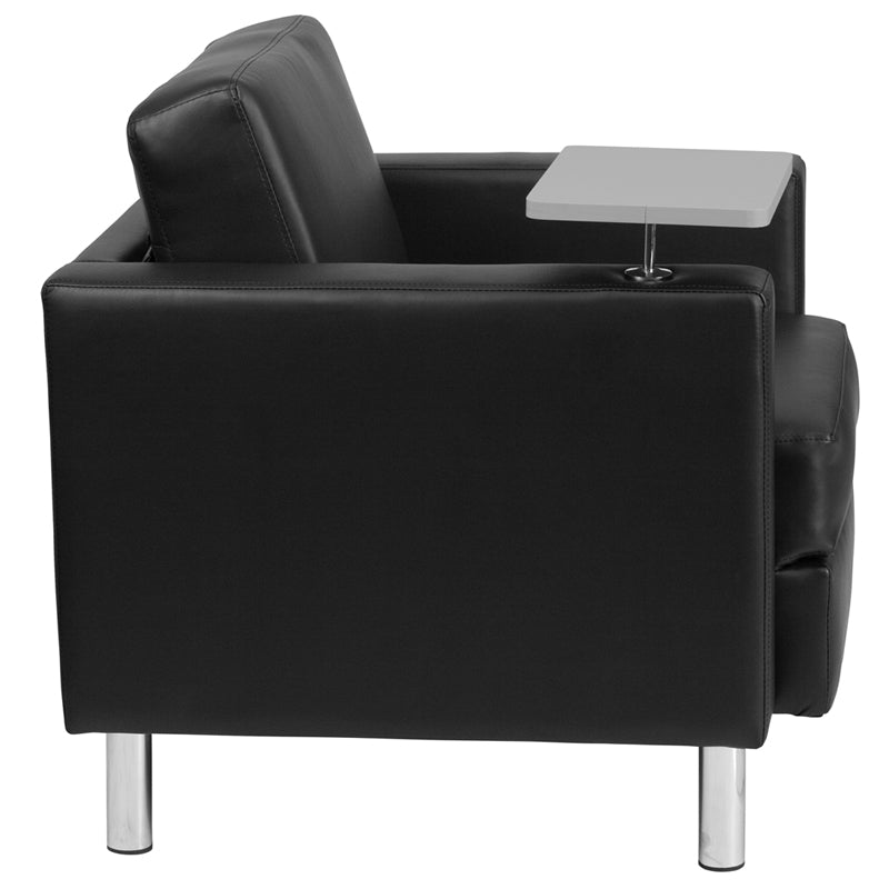 Black Leather Tablet Chair BT-8219-BK-GG