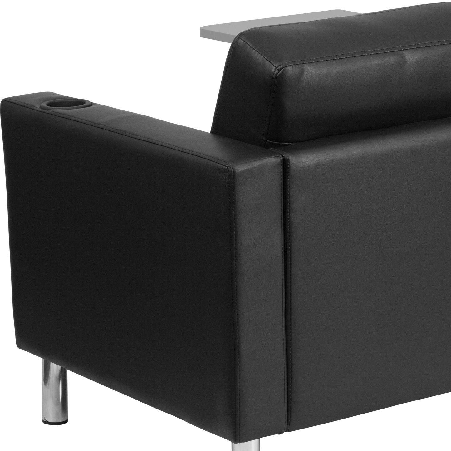 Black Leather Tablet Chair BT-8219-BK-GG