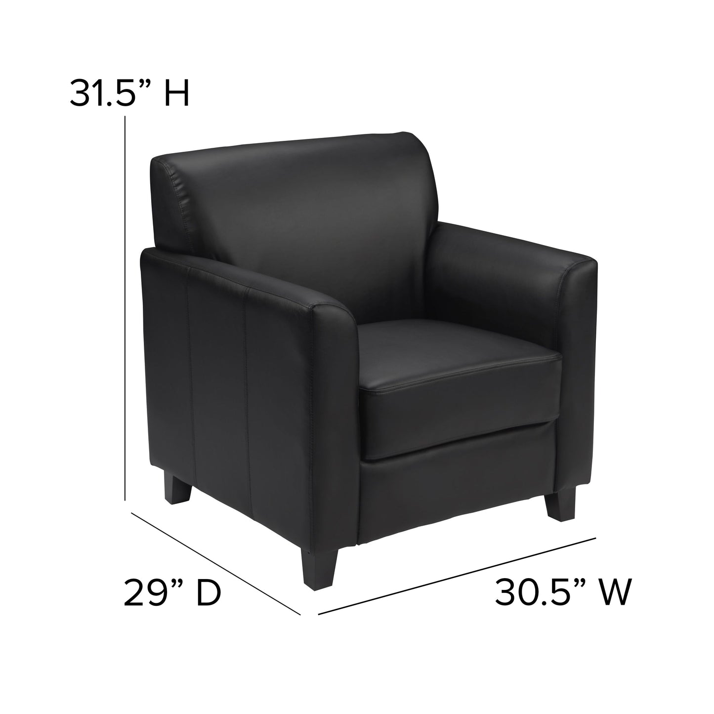 Black Leather Chair BT-827-1-BK-GG